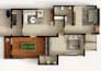 architectural 3d floor plan isometric view
